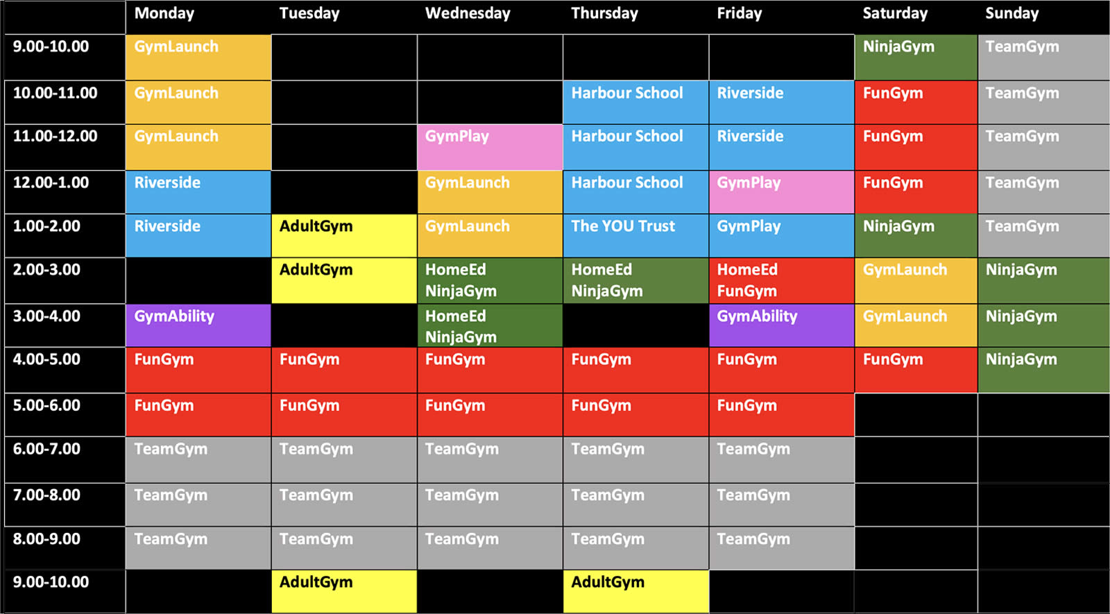 Timetable